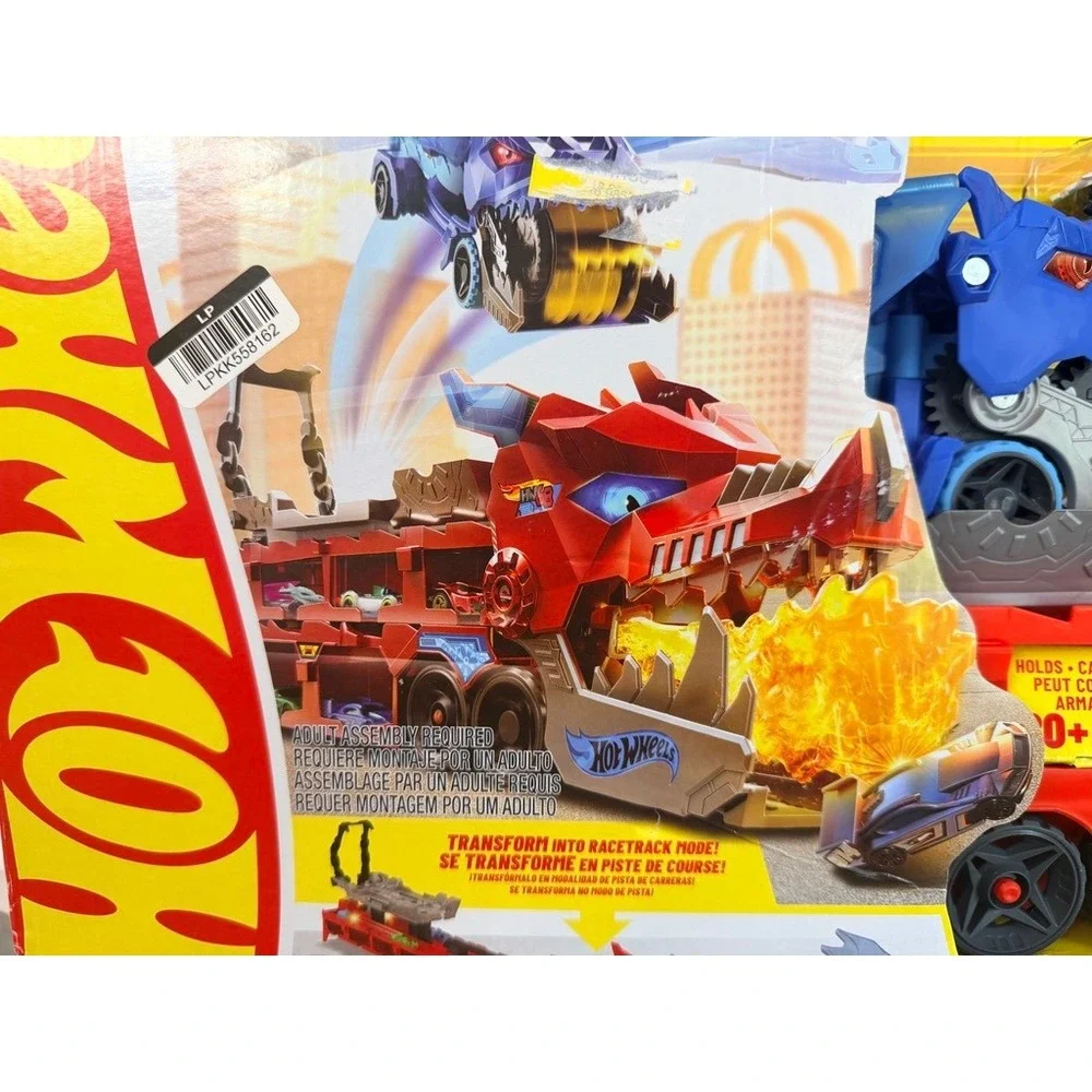 Hot Wheels Ultimate Dual Dragon Transporter Kids OS Red Blue 2-in-1 NWT